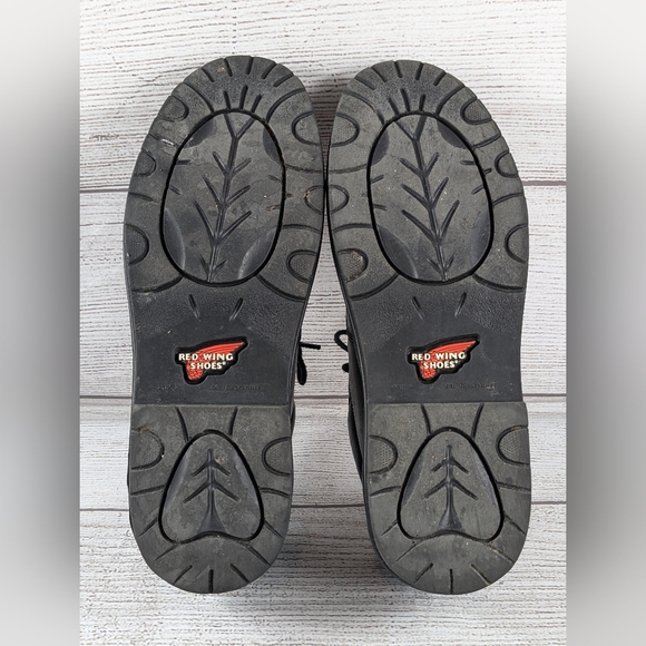 Red Wing Shoes Men 10.5 D Black Leather 110 EH Hard Toe Work Safety - Picture 7 of 8